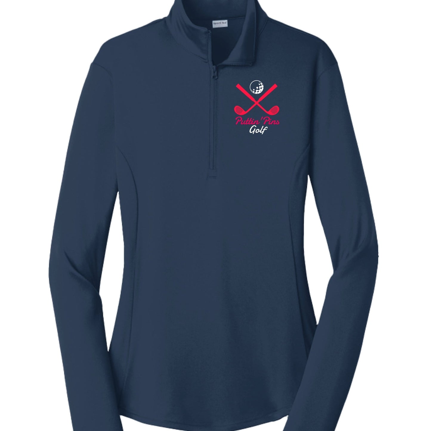 Womens PuttinPins QuarterZip - PevyBrand