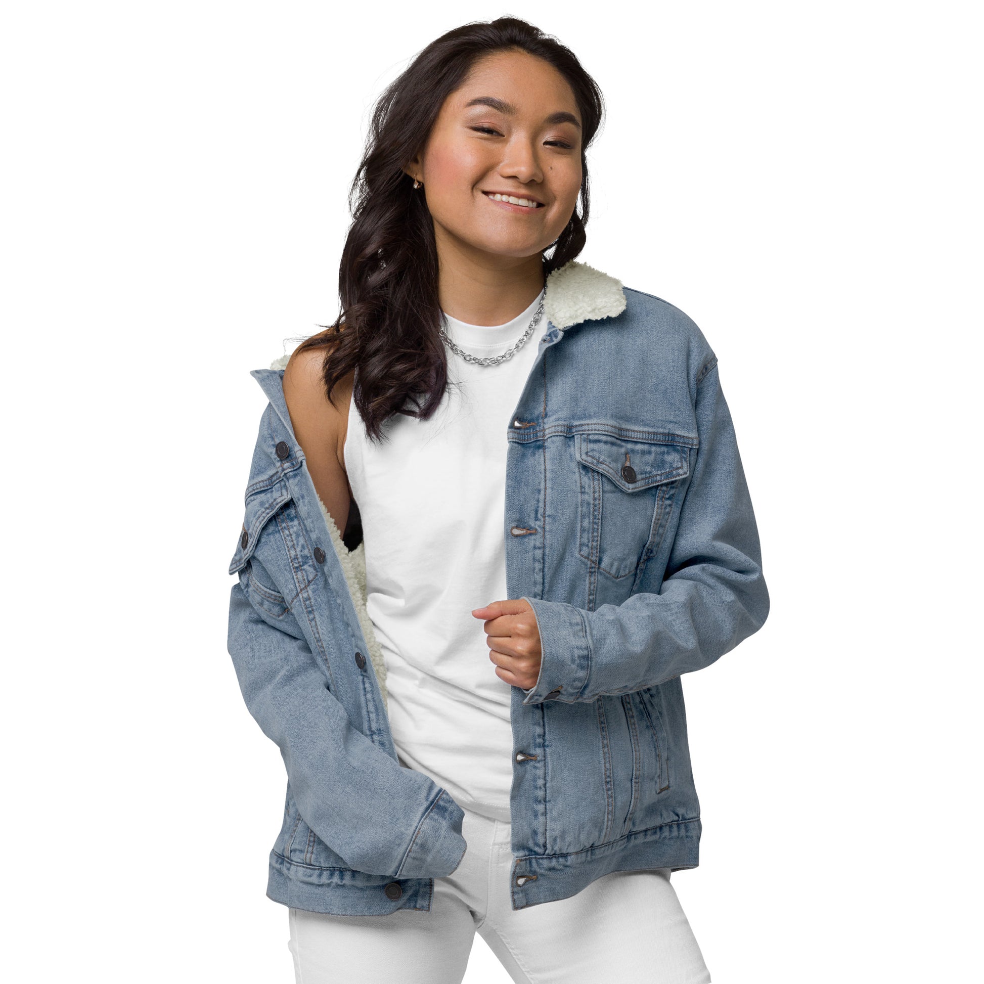 Cozy Sherpa Denim Jacket for All Genders - PevyBrand