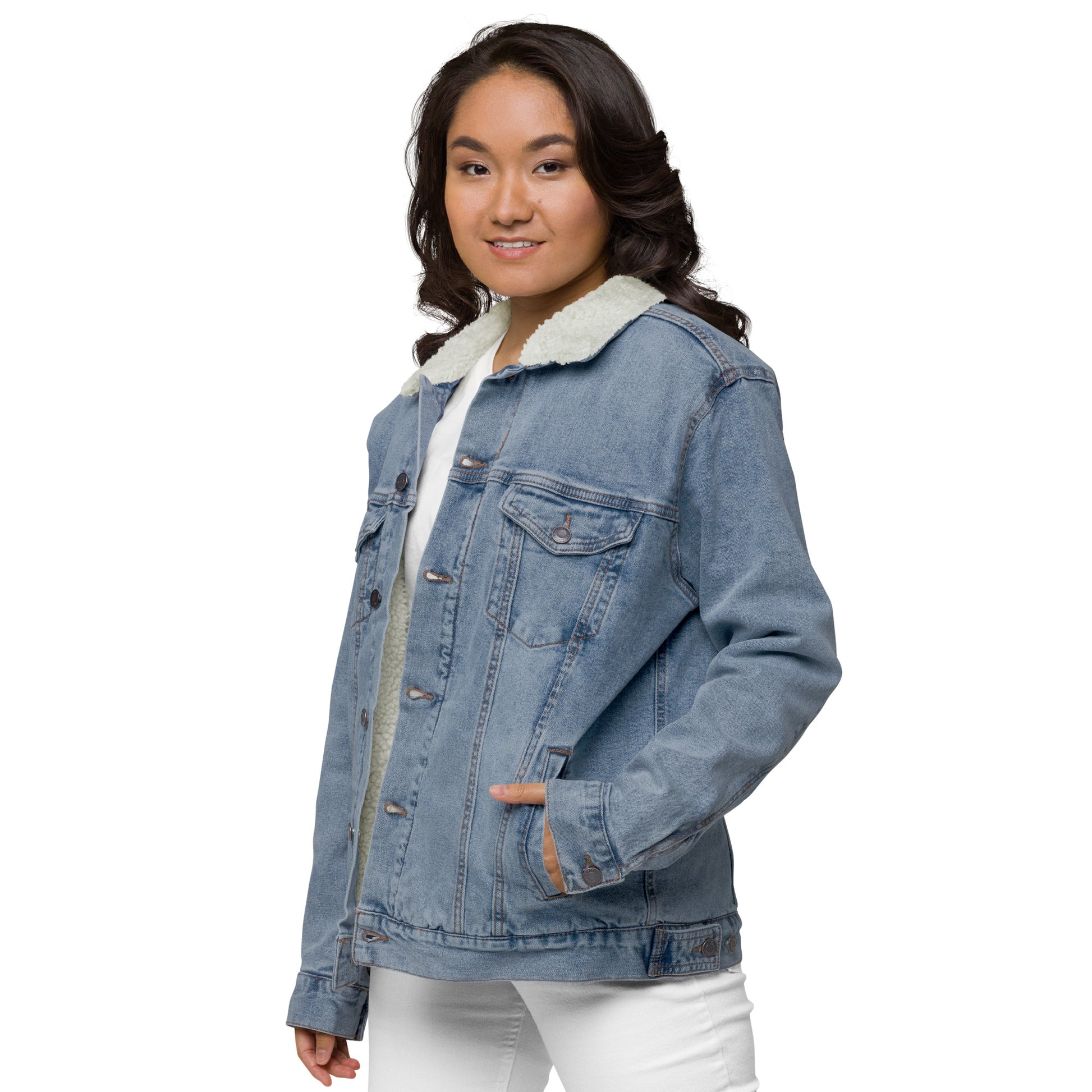 Cozy Sherpa Denim Jacket for All Genders - PevyBrand
